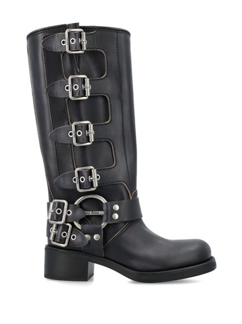 Black calf leather boot MIU MIU | 5W792DF-A0503F33F0002